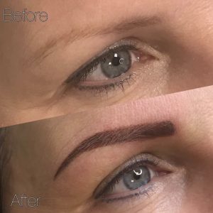 Eyebrows after microblading treatment