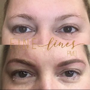 Eyebrows after microblading treatment
